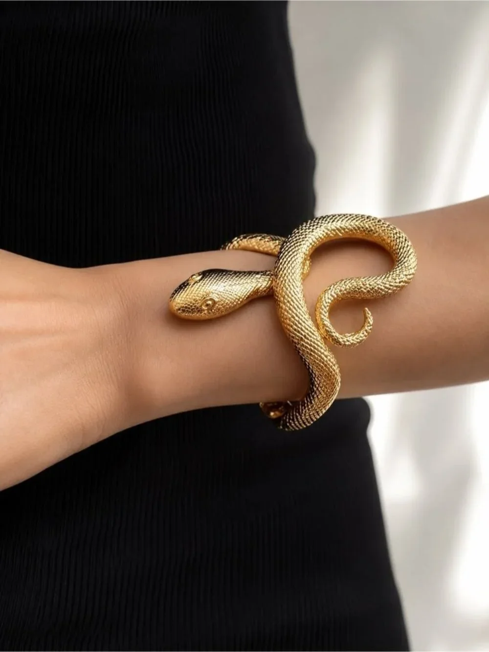 Gold Snake Wrap Bracelet Cuff